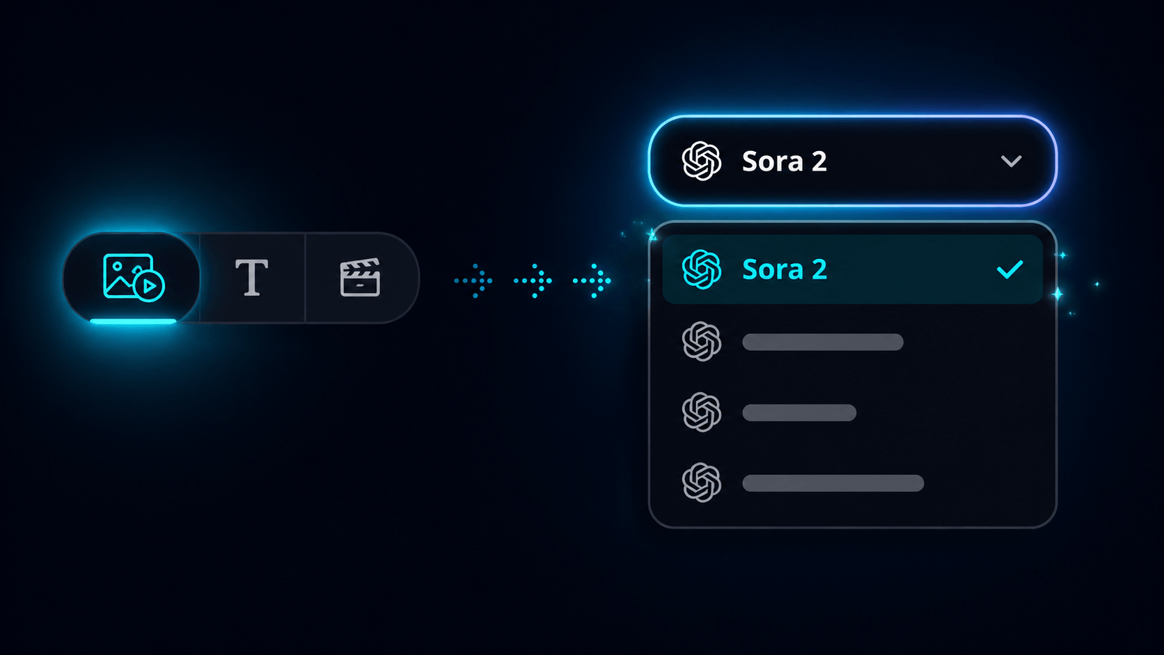 Choisissez Sora 2 dans le menu des modèles