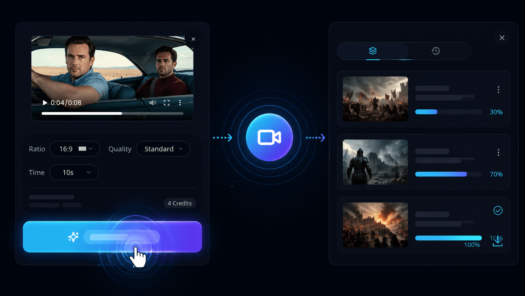 Suivez votre file d'attente et téléchargez en HD
