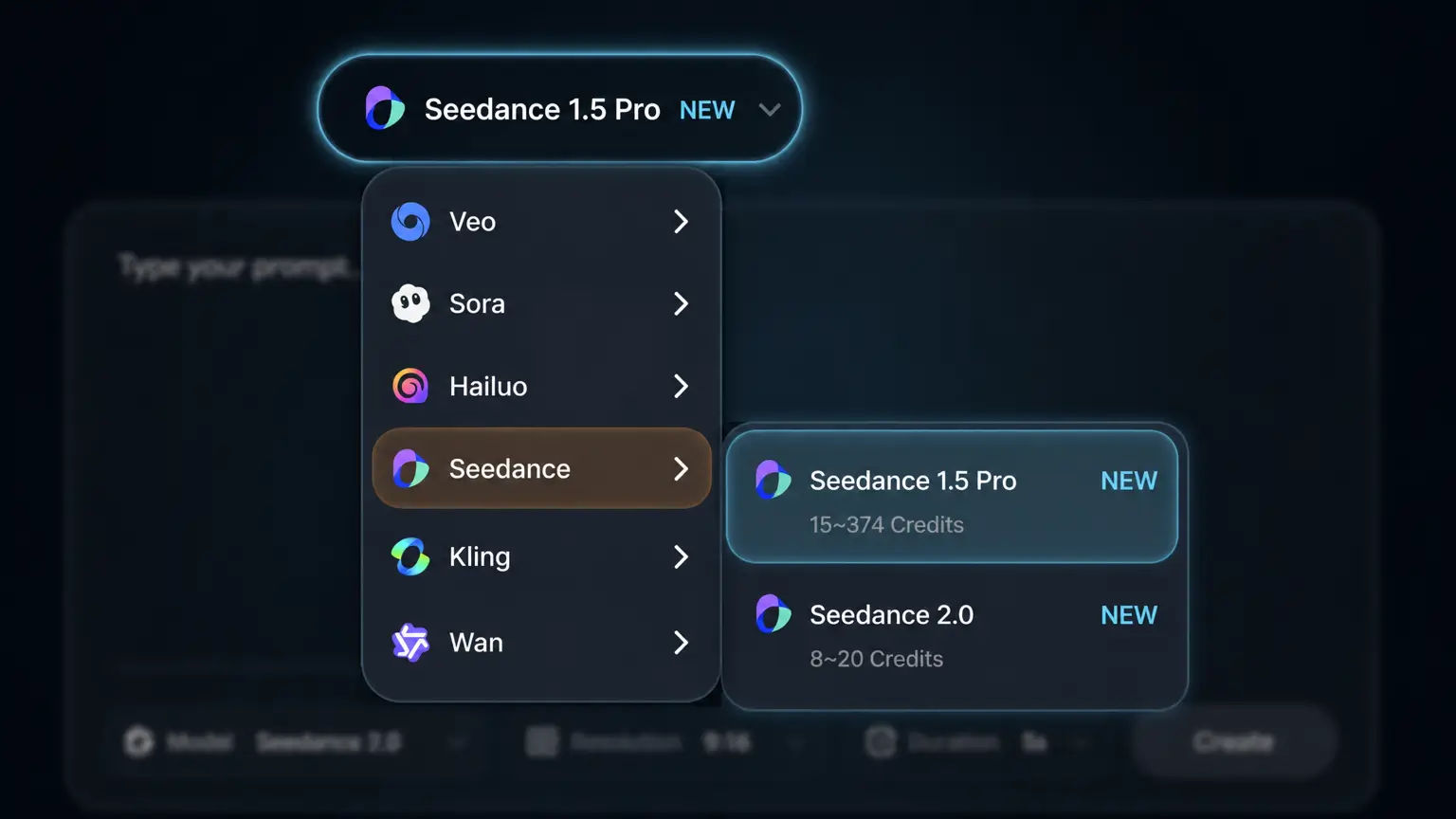 Select Seedance 1.5 Pro